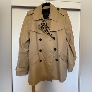 COACH Pea coat with cheetah print trim
